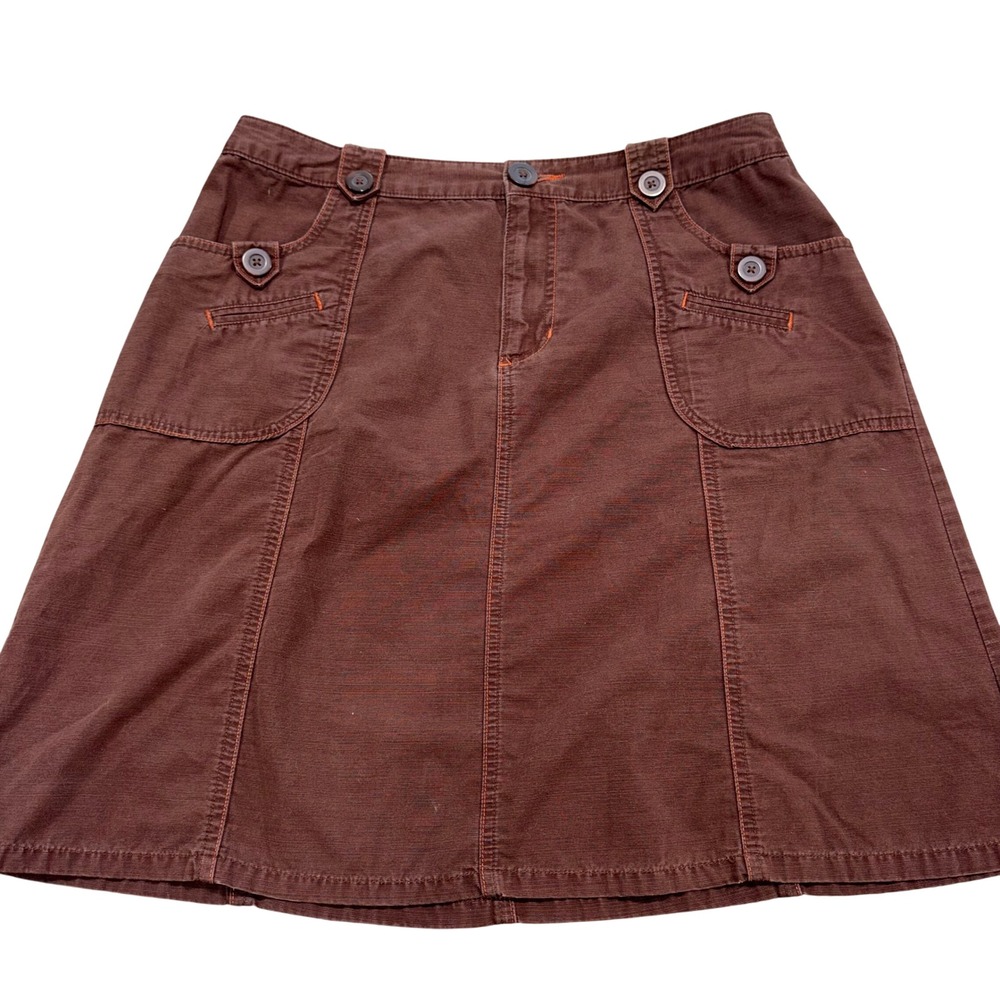 Y2K Corduroy A-Line Mini Skirt Casual Women 12 Brown Cherokee